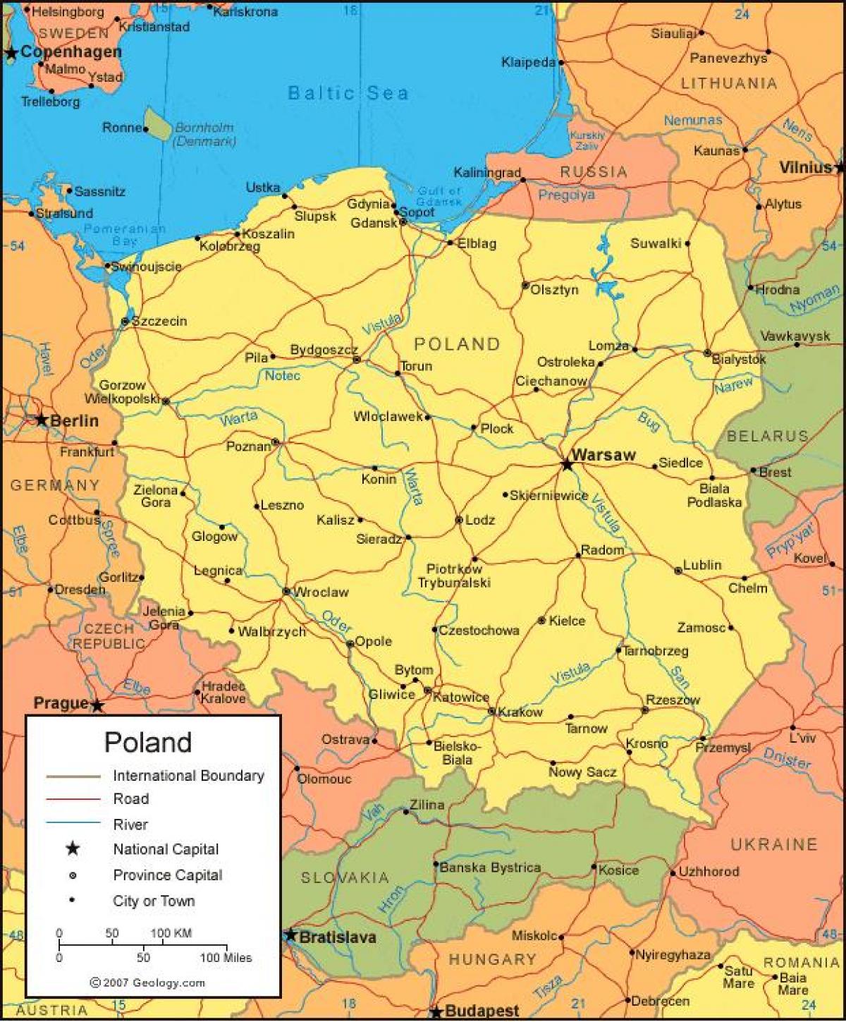 karta poljske Karta granice Poljska   karta Poljske granice (Istočna Europa  karta poljske